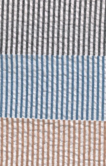 Modern Fit Summer 2 Piece 2 Button Suit Striped Seersucker In Navy 2 Modern Fit Summer 2 Piece 2 Button Suit Striped Seersucker In Navy - Image 2