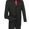 Mont Blanc Collection - Regular Fit Suit 3 Button 2 Piece In Black