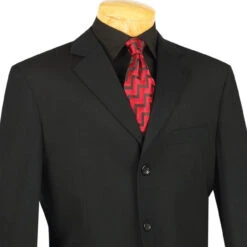 Mont Blanc Collection - Regular Fit Suit 3 Button 2 Piece In Black 6 Mont Blanc Collection - Regular Fit Suit 3 Button 2 Piece In Black -Outlet Suit Refined Store 01 VIN 3PP BLACK 3