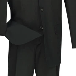Mont Blanc Collection - Regular Fit Suit 3 Button 2 Piece In Black 7 Mont Blanc Collection - Regular Fit Suit 3 Button 2 Piece In Black -Outlet Suit Refined Store 01 VIN 3PP BLACK 4