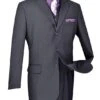 Avalon Collection - Regular Fit Men's Suit 3 Button 3 Piece Heather Gray
