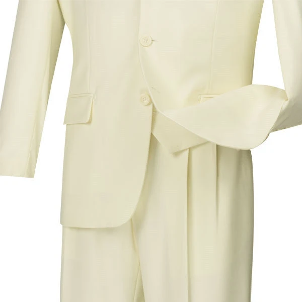 Avalon Collection - Regular Fit Men's Suit 3 Button 3 Piece Ivory 3 Avalon Collection - Regular Fit Men's Suit 3 Button 3 Piece Ivory - Image 3