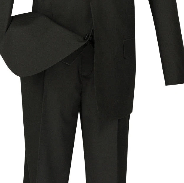 Santorini Collection - Regular Fit Black Tuxedo 4 Piece With Vest Bow Tie 3 Santorini Collection - Regular Fit Black Tuxedo 4 Piece With Vest Bow Tie - Image 3