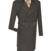 Men's Fall/Winter Slim Fit Double Breasted Top Coat In Charcoal