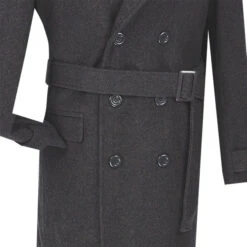 Men's Fall/Winter Slim Fit Double Breasted Top Coat In Charcoal -Outlet Suit Refined Store 01 VIN CSD38 2 CHARCOAL 4
