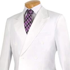 Atlantis Collection - White Regular Fit Double Breasted 2 Piece Suit -Outlet Suit Refined Store 01 VIN DPP WHITE Y 3