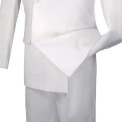 Atlantis Collection - White Regular Fit Double Breasted 2 Piece Suit -Outlet Suit Refined Store 01 VIN DPP WHITE Y 4