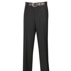 Men's Dress Pants Flat Front Design In Black