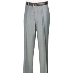 Men's Dress Pants Flat Front Design In Gray