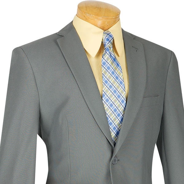 (42R) Gray Slim Fit Men's 2 Piece Business Suit 2 Button 2 (42R) Gray Slim Fit Men's 2 Piece Business Suit 2 Button - Image 2