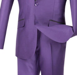 Slim Fit Shiny Sharkskin Men's 2 Piece Suit In Purple 5 Slim Fit Shiny Sharkskin Men's 2 Piece Suit In Purple -Outlet Suit Refined Store 01 VIN S2PS 1 PURPLE 16 4