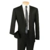 Slim Fit Men's Suit 2 Piece 2 Button In Black