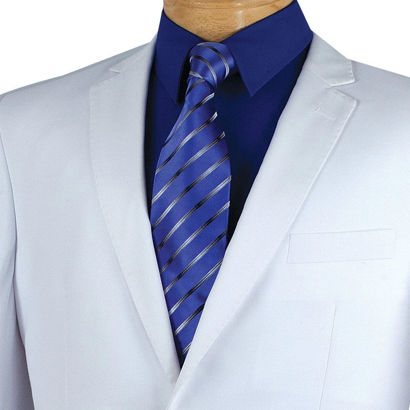 Slim Fit Men's Suit 2 Piece 2 Button In White 2 Slim Fit Men's Suit 2 Piece 2 Button In White - Image 2