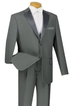 Royale Collection - Regular Fit 2 Piece Tuxedo In Gray