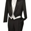 (52R) Men's Tuxedo Regular Fit Collection With Tails 3 Piece In Black