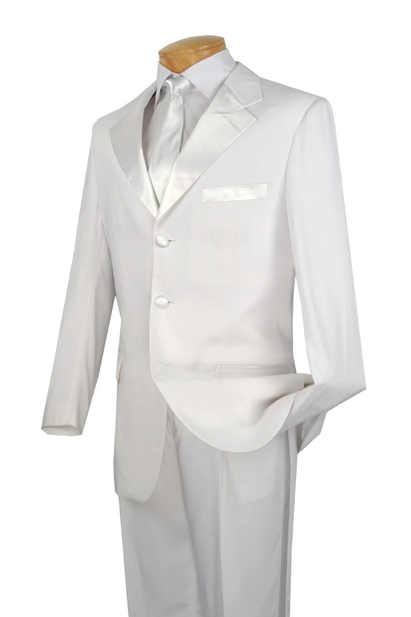 Men's Regular Fit Tuxedo 2 Piece Collection In White 3 Button Design 1 Men's Regular Fit Tuxedo 2 Piece Collection In White 3 Button Design