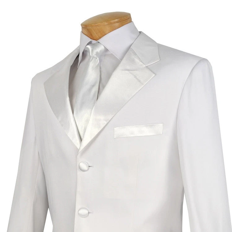 Men's Regular Fit Tuxedo 2 Piece Collection In White 3 Button Design 2 Men's Regular Fit Tuxedo 2 Piece Collection In White 3 Button Design - Image 2