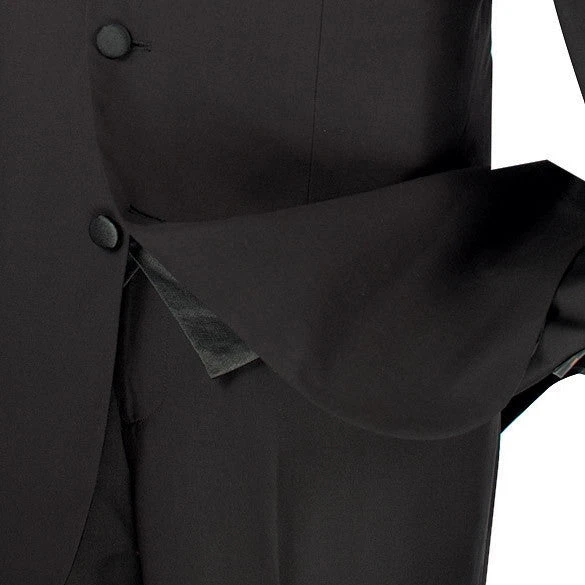 Men's Regular Fit Tuxedo 3 Piece With Vest In Black 4 Men's Regular Fit Tuxedo 3 Piece With Vest In Black - Image 4
