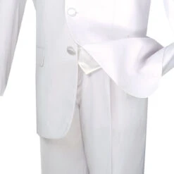 Men's Regular Fit Tuxedo 3 Piece With Vest White -Outlet Suit Refined Store 01 VIN T 3VR WHITE 4