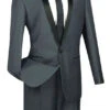 Kingsman Collection - Shawl Lapel Slim Fit Tuxedo 2 Piece 1 Button Heather Gray