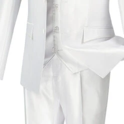 Designed Shiny Sharkskin Suit Ultra Slim Fit 3 Piece In White -Outlet Suit Refined Store 01 VIN USVR 4 WHITE 16 4