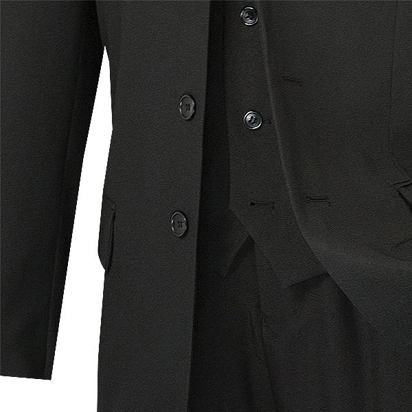 Mont Blanc Collection - Regular Fit Suit 3 Button 3 Piece In Black 4 Mont Blanc Collection - Regular Fit Suit 3 Button 3 Piece In Black - Image 4