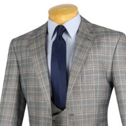 Renaissance Collection - Regular Fit 3 Piece Suit Gray 6 Renaissance Collection - Regular Fit 3 Piece Suit Gray -Outlet Suit Refined Store 01 VIN V2RW 7 GRAY 16 3