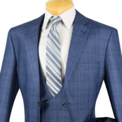 Renaissance Collection - Regular Fit 3 Piece Suit Oxford Blue -Outlet Suit Refined Store 01 VIN V2RW 7 OXFORDBLUE 16 3