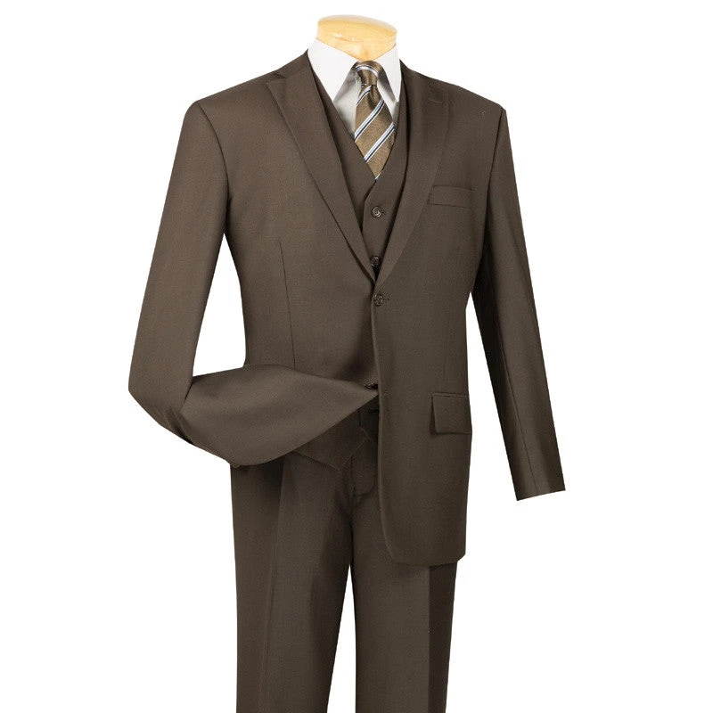 Morgan Collection - Regular Fit 3 Piece Suit 2 Button Brown 1 Morgan Collection - Regular Fit 3 Piece Suit 2 Button Brown