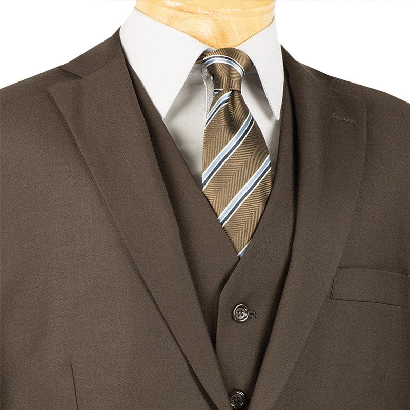 Morgan Collection - Regular Fit 3 Piece Suit 2 Button Brown 2 Morgan Collection - Regular Fit 3 Piece Suit 2 Button Brown - Image 2