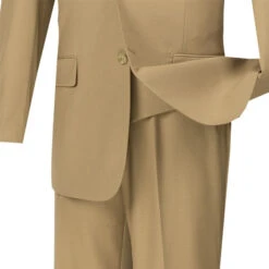 Morgan Collection - Regular Fit 3 Piece Suit 2 Button Khaki -Outlet Suit Refined Store 01 VIN V2TR KHAKI 4