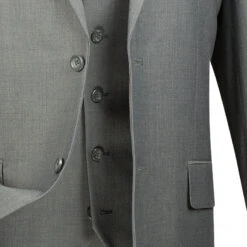 Morgan Collection - Regular Fit 3 Piece Suit 2 Button Medium Gray -Outlet Suit Refined Store 01 VIN V2TR MEDIUM GRAY 4