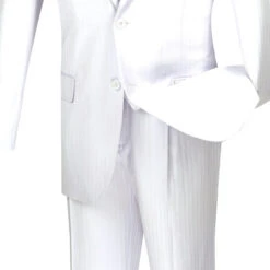 Regular Fit 3 Piece Tone On Tone Stripe White 7 Regular Fit 3 Piece Tone On Tone Stripe White -Outlet Suit Refined Store 01 VIN V2TT 8 WHITE 4