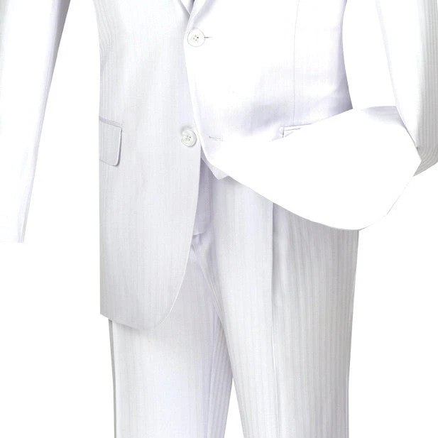 Regular Fit 3 Piece Tone On Tone Stripe White 4 Regular Fit 3 Piece Tone On Tone Stripe White - Image 4
