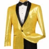 Spotlight Collection - Regular Fit Gold Sequins Party Jacket