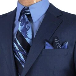 Monte Carlo Collection - Regular Fit 2 Piece 2 Button Textured Weave In Blue 6 Monte Carlo Collection - Regular Fit 2 Piece 2 Button Textured Weave In Blue -Outlet Suit Refined Store 01 VINY 2LK 1 BLUE 3