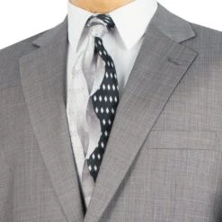 Monte Carlo Collection - Regular Fit 2 Piece 2 Button Textured Weave In Gray -Outlet Suit Refined Store 01 VINY 2LK 1 GRAY 3