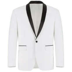 Off White 2 Piece Tuxedo Shawl Lapel Slim Fit -Outlet Suit Refined Store 01s