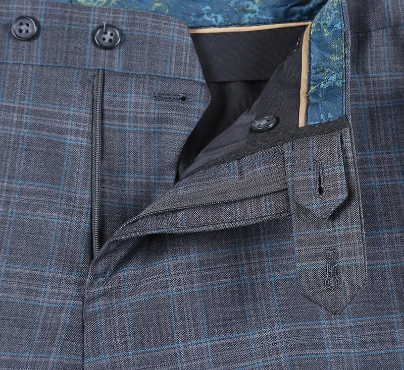 English Laundry 2-Piece Gray Plaid Wool Blend Slim Fit Dress Suit 10 English Laundry 2-Piece Gray Plaid Wool Blend Slim Fit Dress Suit - Image 10