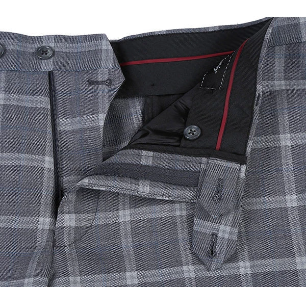 English Laundry 2-Piece Gray Plaid Wool Blend Slim Fit Suit 10 English Laundry 2-Piece Gray Plaid Wool Blend Slim Fit Suit - Image 10