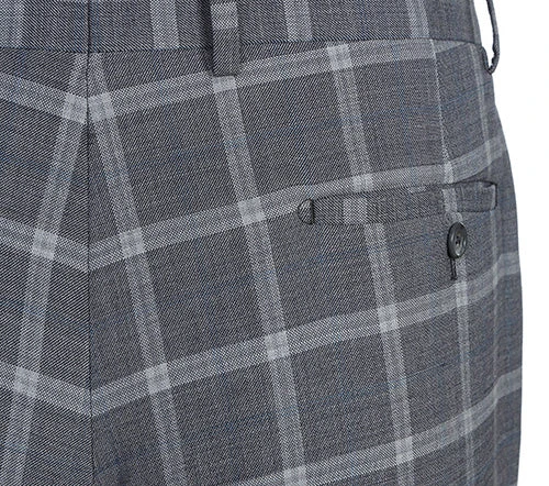 English Laundry 2-Piece Gray Plaid Wool Blend Slim Fit Suit 9 English Laundry 2-Piece Gray Plaid Wool Blend Slim Fit Suit - Image 9