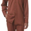 Men's 2 Piece Long Sleeve Walking Suit In Cognac