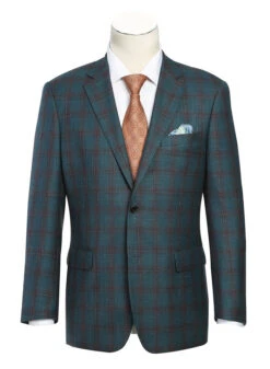 Regular Fit Wool & Linen Windowpane Blazer