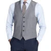 Bevagna Collection - Wool Suit Dress Vest 5 Buttons Regular Fit In Light Gray