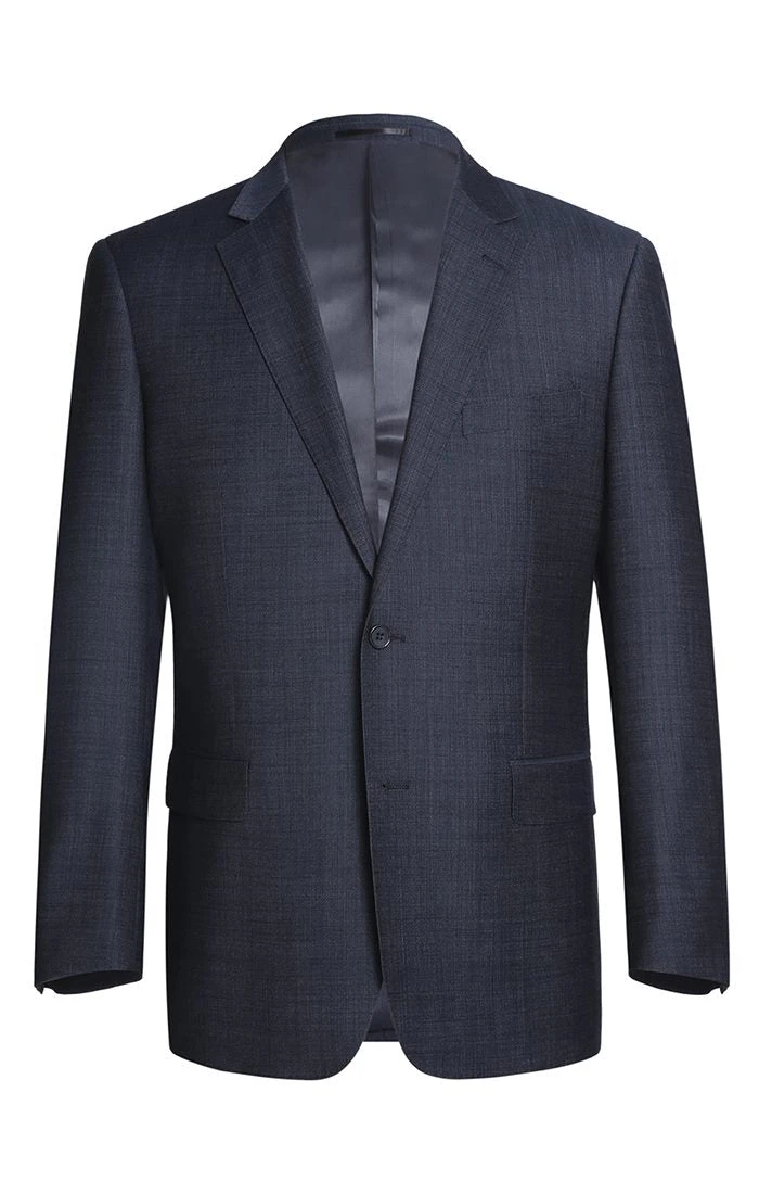 (46R) Wool Blend Regular Fit Suit 2 Piece Suit 2 Button In Navy 1 (46R) Wool Blend Regular Fit Suit 2 Piece Suit 2 Button In Navy