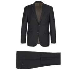 Bevagna Collection - Black 100% Virgin Wool Regular Fit Pick Stitched 2 Piece Suit -Outlet Suit Refined Store 1 2592x 46f18882 9bdb 4d4e aa19 fd9ebee00269