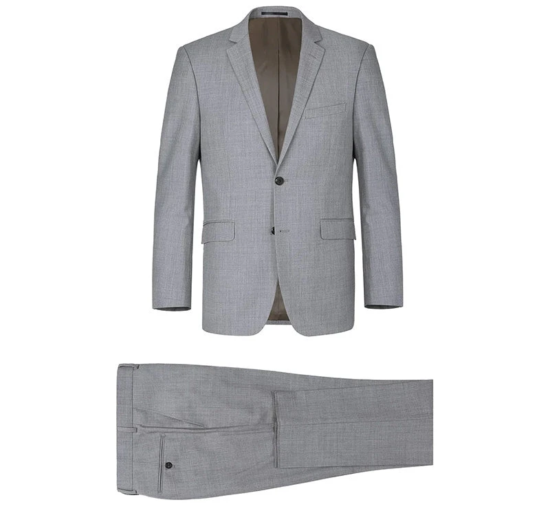 Bevagna Collection - Light Gray 100% Virgin Wool Regular Fit Pick Stitched 2 Piece Suit 8 Bevagna Collection - Light Gray 100% Virgin Wool Regular Fit Pick Stitched 2 Piece Suit - Image 8