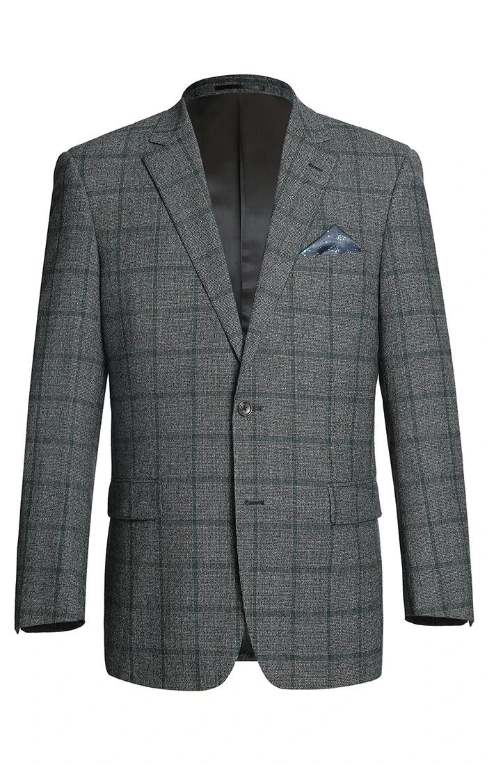 Wool Blend Plaid Pattern Regular Fit 2 Button Blazer In Grayish Brown 1 Wool Blend Plaid Pattern Regular Fit 2 Button Blazer In Grayish Brown