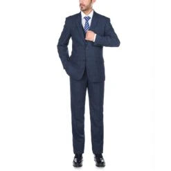 San Gemini Collection - 3 Piece Suit 2 Buttons Blue Glen Plaid Regular Fit -Outlet Suit Refined Store 1 8e3ec2d4 7e2d 4541 aa76 1552ed5c72d6