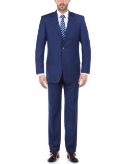 Vanderbilt Collection- Classic 2 Piece Suit 2 Buttons Regular Fit In Blue